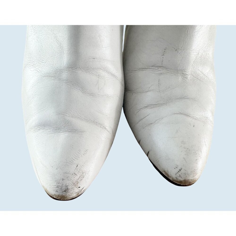Vintage SACHA LONDON White Leather Embellished Western Boots 1980s Sz 7.5 - Picture 3 of 8